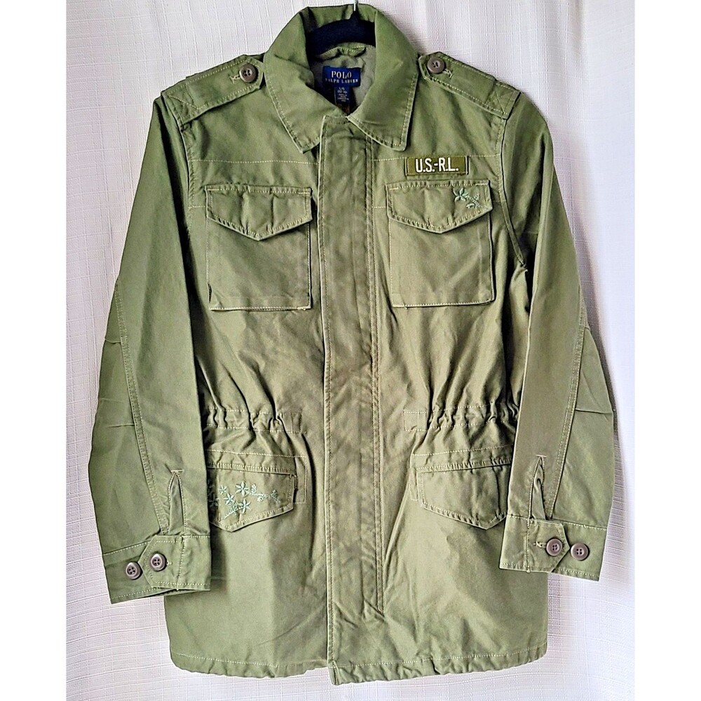 Polo Ralph Lauren Girls Large 12-14 Olive Military Utility Jacket NWT Green